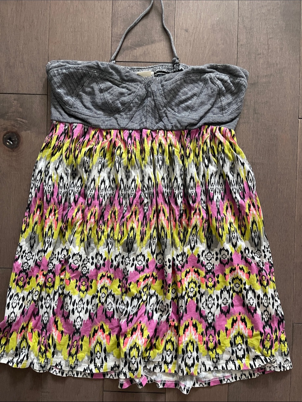 Billabong Dress with Pink, Yellow & Gray Ikat Print